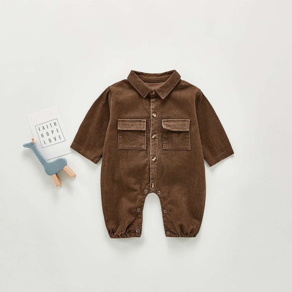 Baby-s-Spring-Coffee-Color-Crawler-Suit-Casual-Jumpsuit