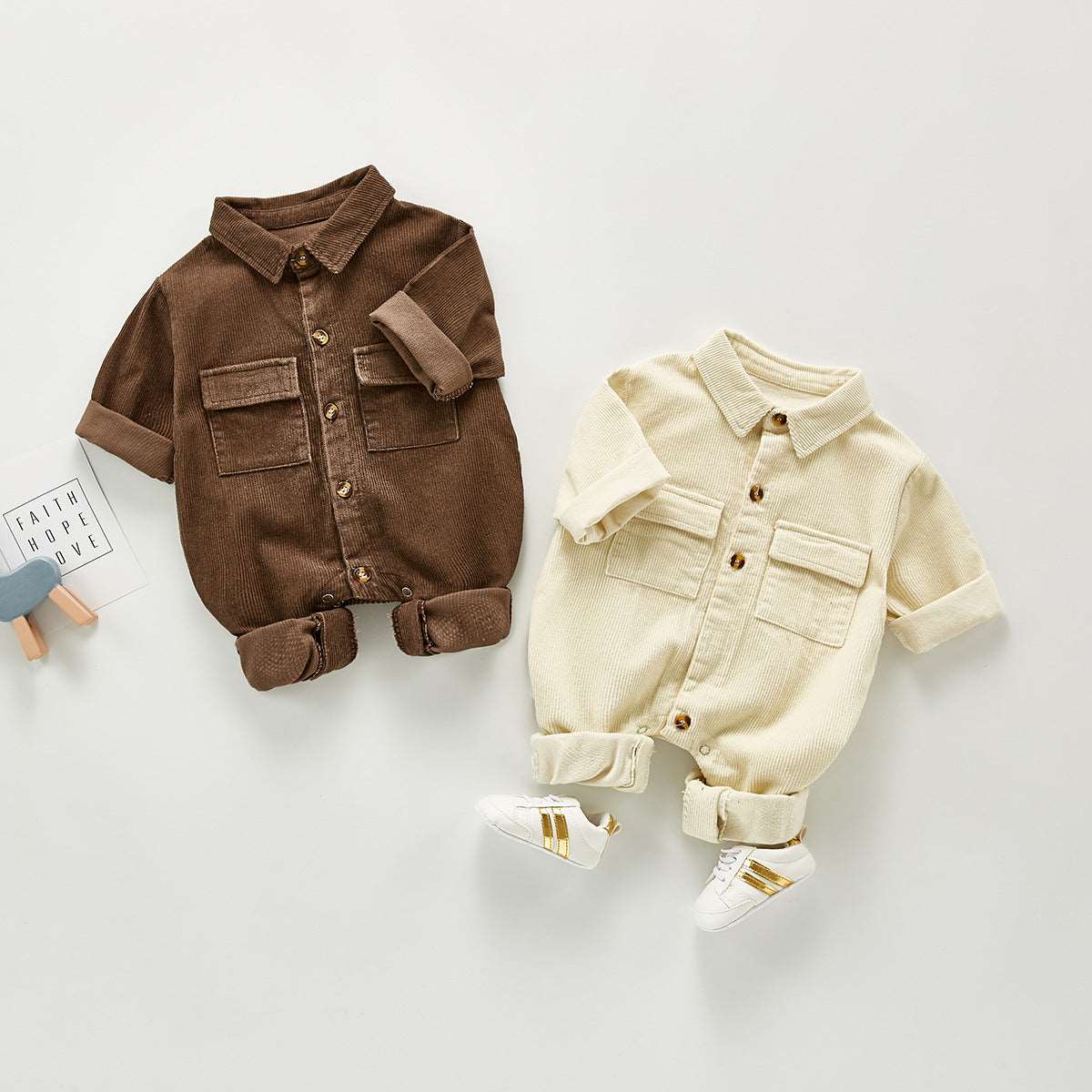 Baby's Spring Crawler Suit Casual Jumpsuit Corduroy