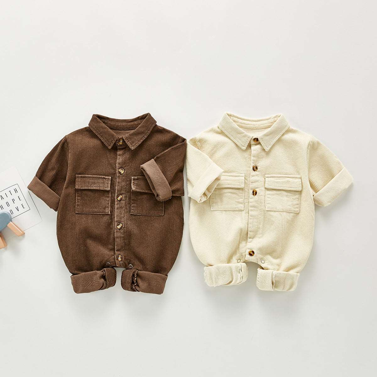 Baby's Spring Crawler Suit Casual Jumpsuit Corduroy