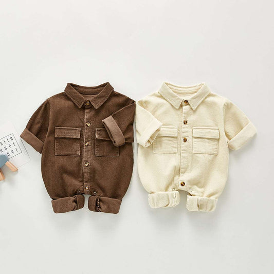 Baby's Spring Crawler Suit Casual Jumpsuit Corduroy