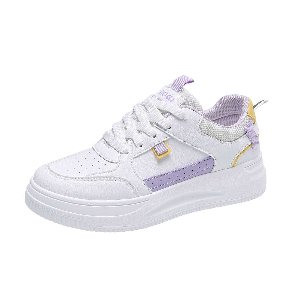 Breathable leather white casual shoes