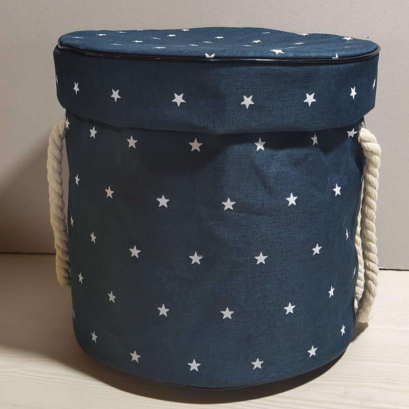 Children-s-Star-Pattern-Blue-Toy-Storage-Bucket-Bag