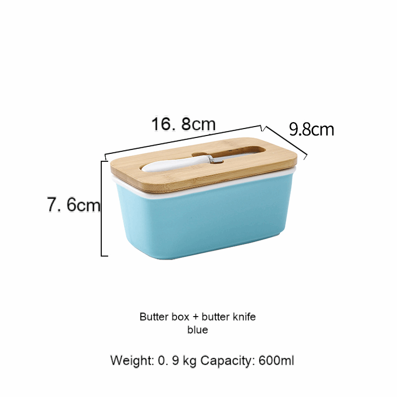 Creative rectangular butter box with knife