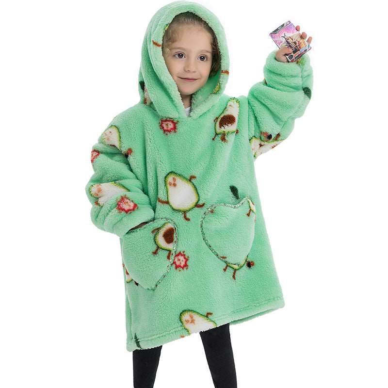 Kids Wearable Hooded Sweatshirt Comfortable Warm Blanket