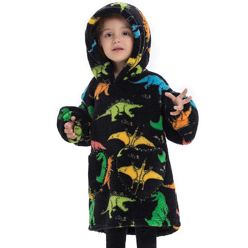 Kids Wearable Hooded Sweatshirt Comfortable Warm Blanket