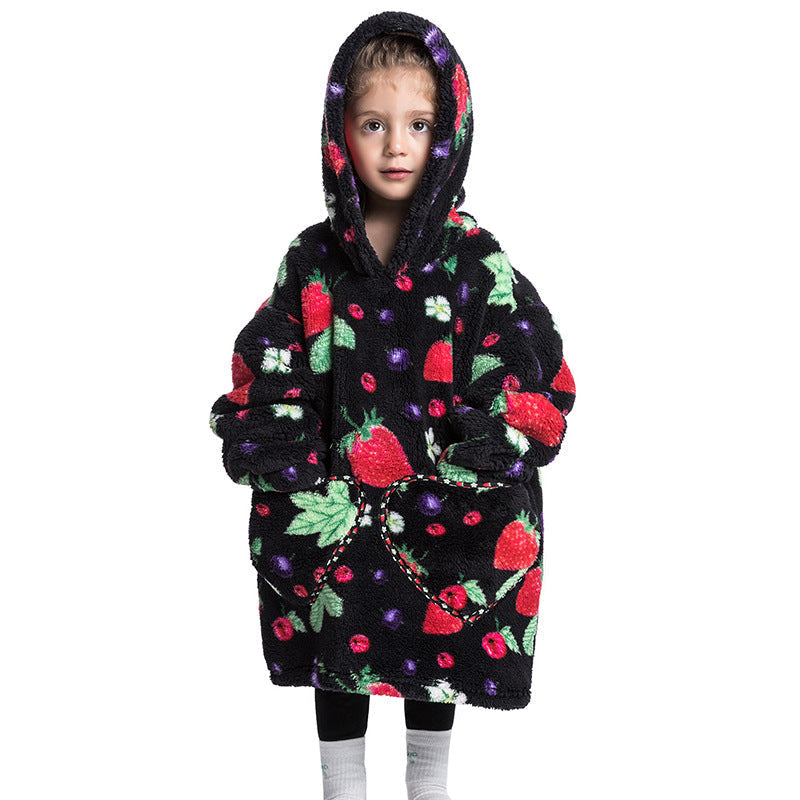 Kids Wearable Hooded Sweatshirt Comfortable Warm Blanket