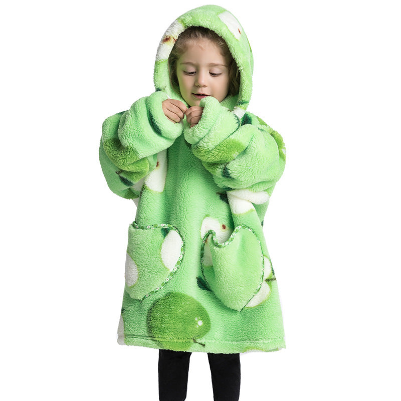 Kids Wearable Hooded Sweatshirt Comfortable Warm Blanket