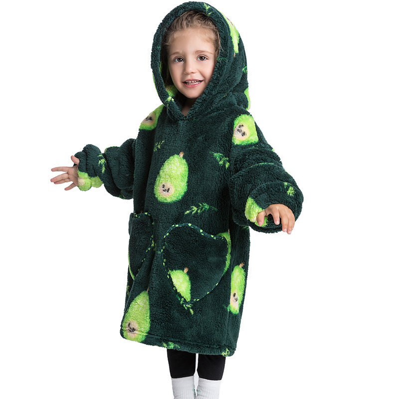 Kids Wearable Hooded Sweatshirt Comfortable Warm Blanket