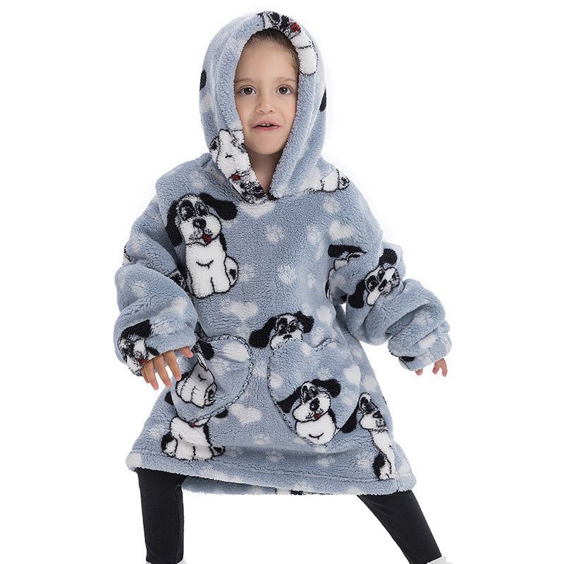 Kids Wearable Hooded Sweatshirt Comfortable Warm Blanket