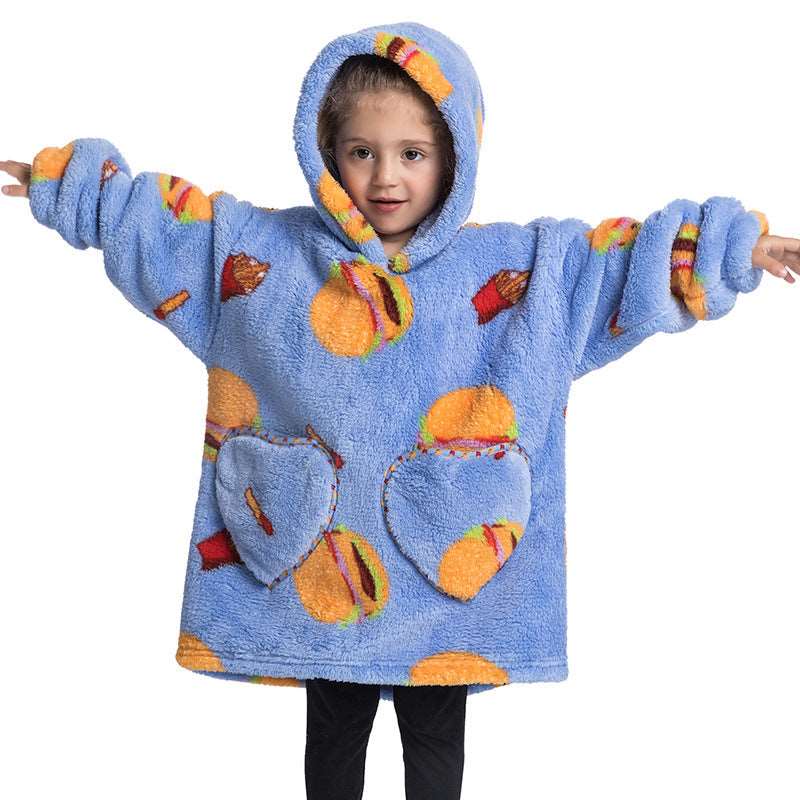 Kids Wearable Hooded Sweatshirt Comfortable Warm Blanket