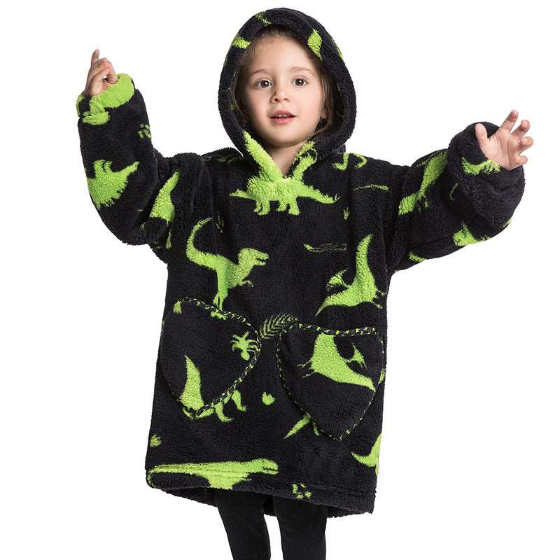 Kids Wearable Hooded Sweatshirt Comfortable Warm Blanket