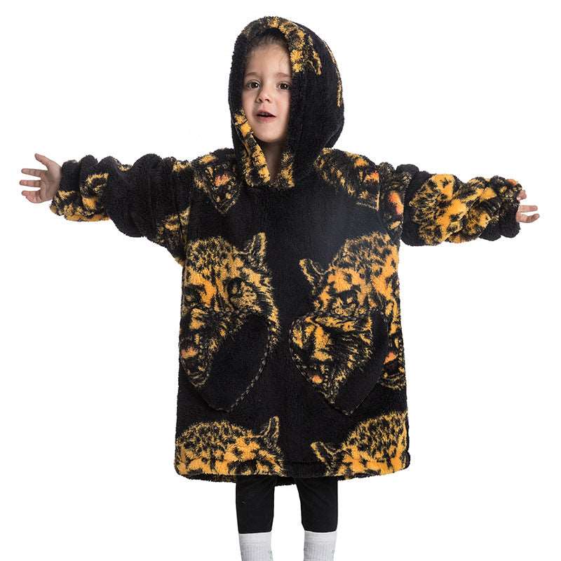 Kids Wearable Hooded Sweatshirt Comfortable Warm Blanket