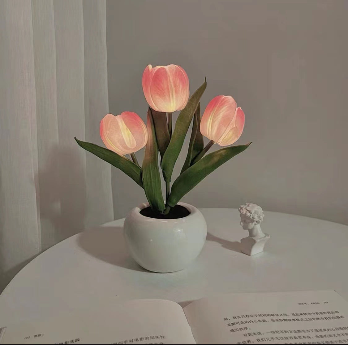 LED-pink-tulip-night-light-bouquet-imitation-lamp