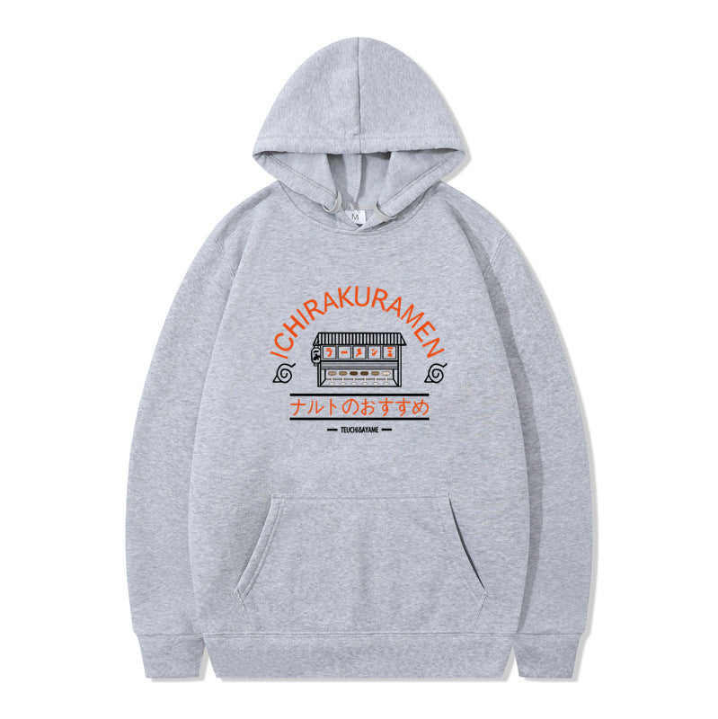 Naruto-themed-ramen-shop-grey-hooded-sweatshirt