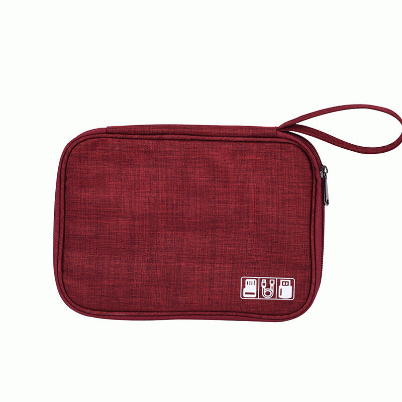 Wine-Red-Three-Layer-Multifunctional-Charging-Treasure-Storage-Bag