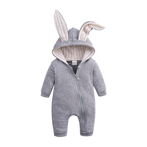 Newborn Baby Clothes Zipper Hooded Jumpsuits Baby Wears Infant Clothing Shoppressgo