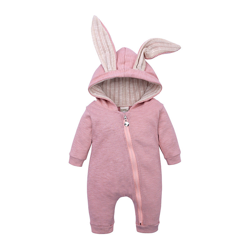 Newborn Baby Clothes Zipper Hooded Jumpsuits Baby Wears Infant Clothing Shoppressgo