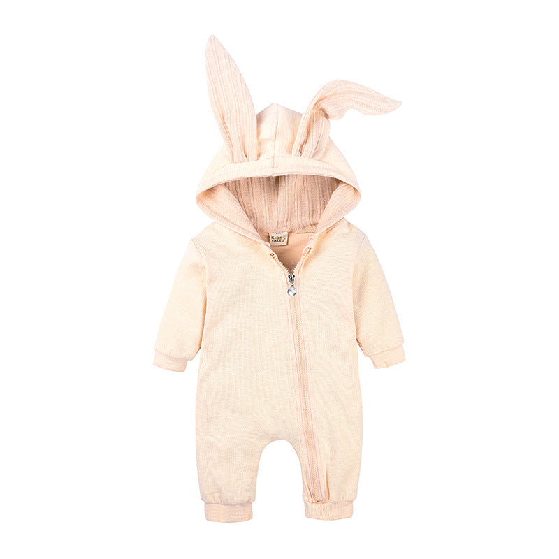 Newborn Baby Clothes Zipper Hooded Jumpsuits Baby Wears Infant Clothing Shoppressgo