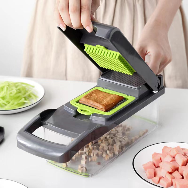 Multi-function vegetable and fruit dicer shredder grater slicer