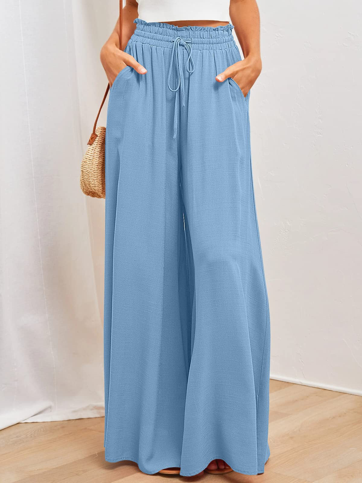 Womens Casual Wide Leg Palazzo Pants