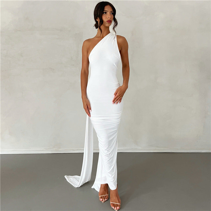 Shoulder Backless Maxi Dress Women Gown Summer Back Strap Sleeveless