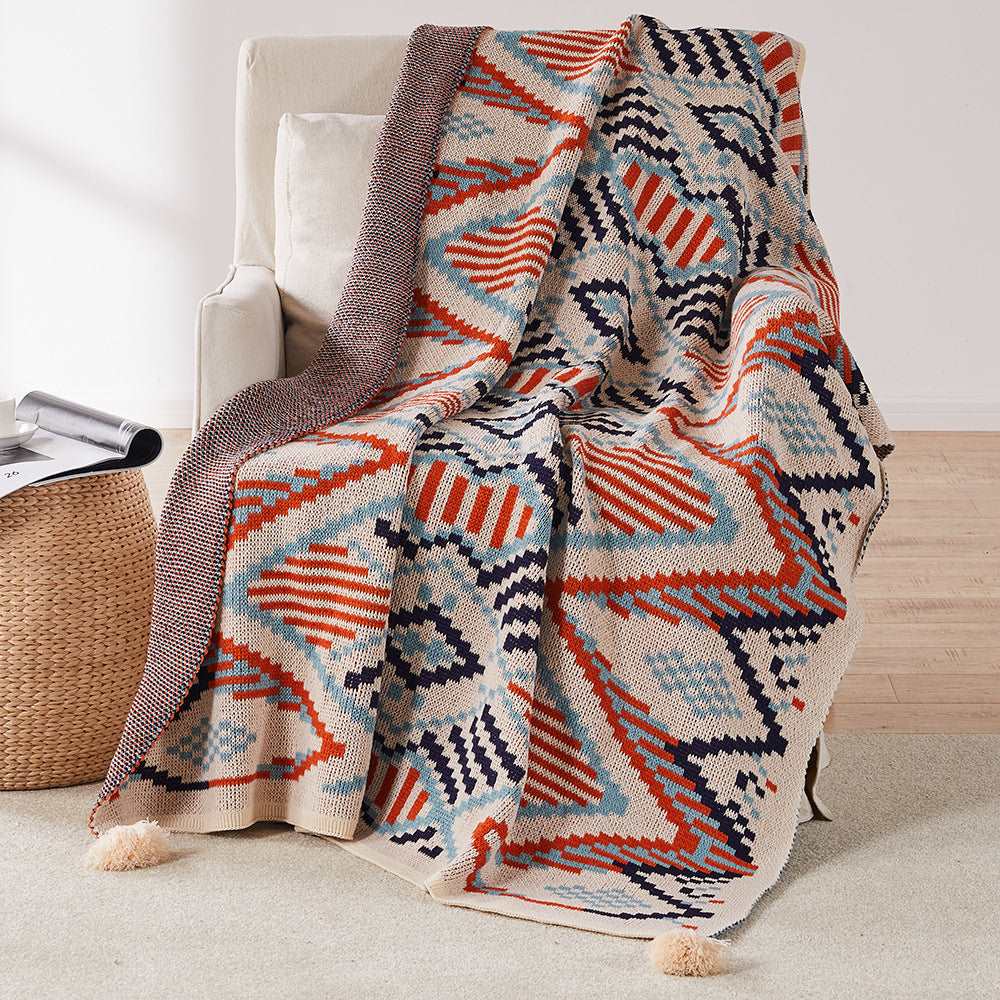 Meizuo Wool mixed with Bohemian Blanket Sofa Blanket