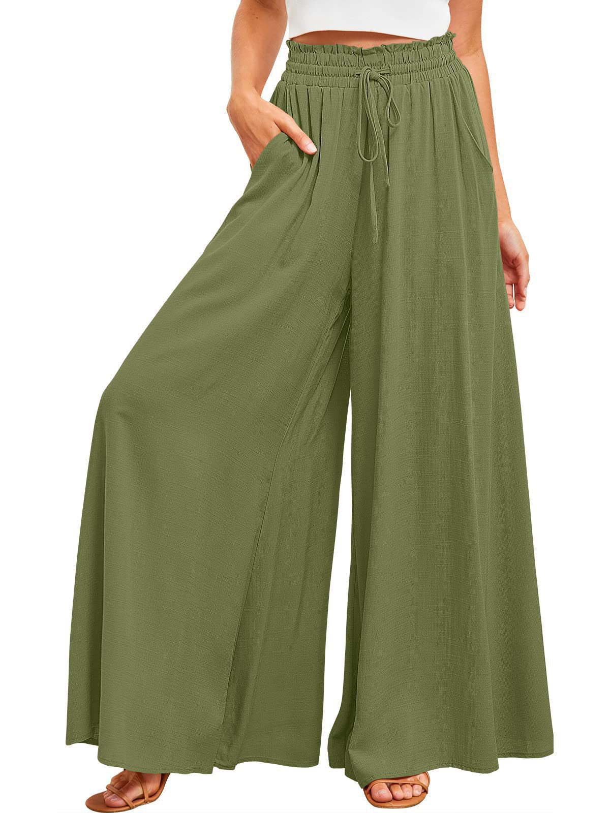 Womens Casual Wide Leg Palazzo Pants