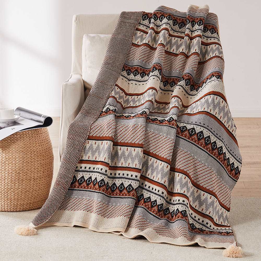 Meizuo Wool mixed with Bohemian Blanket Sofa Blanket