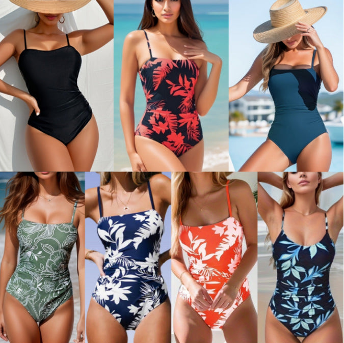 Sexy printed one-piece swimsuit