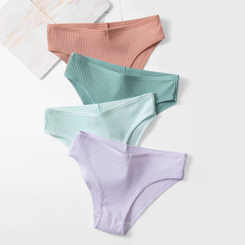 Women's summer breathable skin-friendly cotton pure color underwear