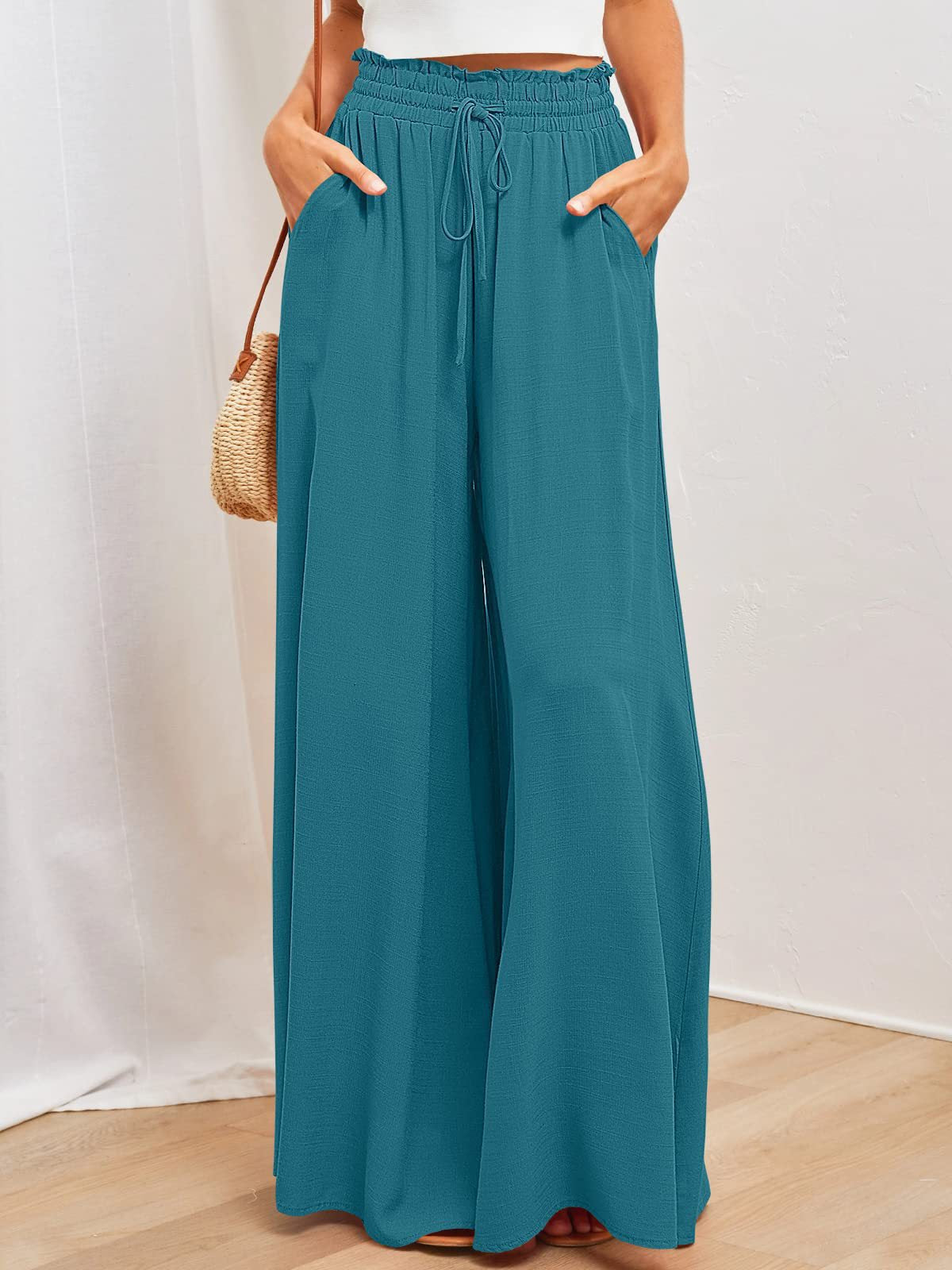 Womens Casual Wide Leg Palazzo Pants