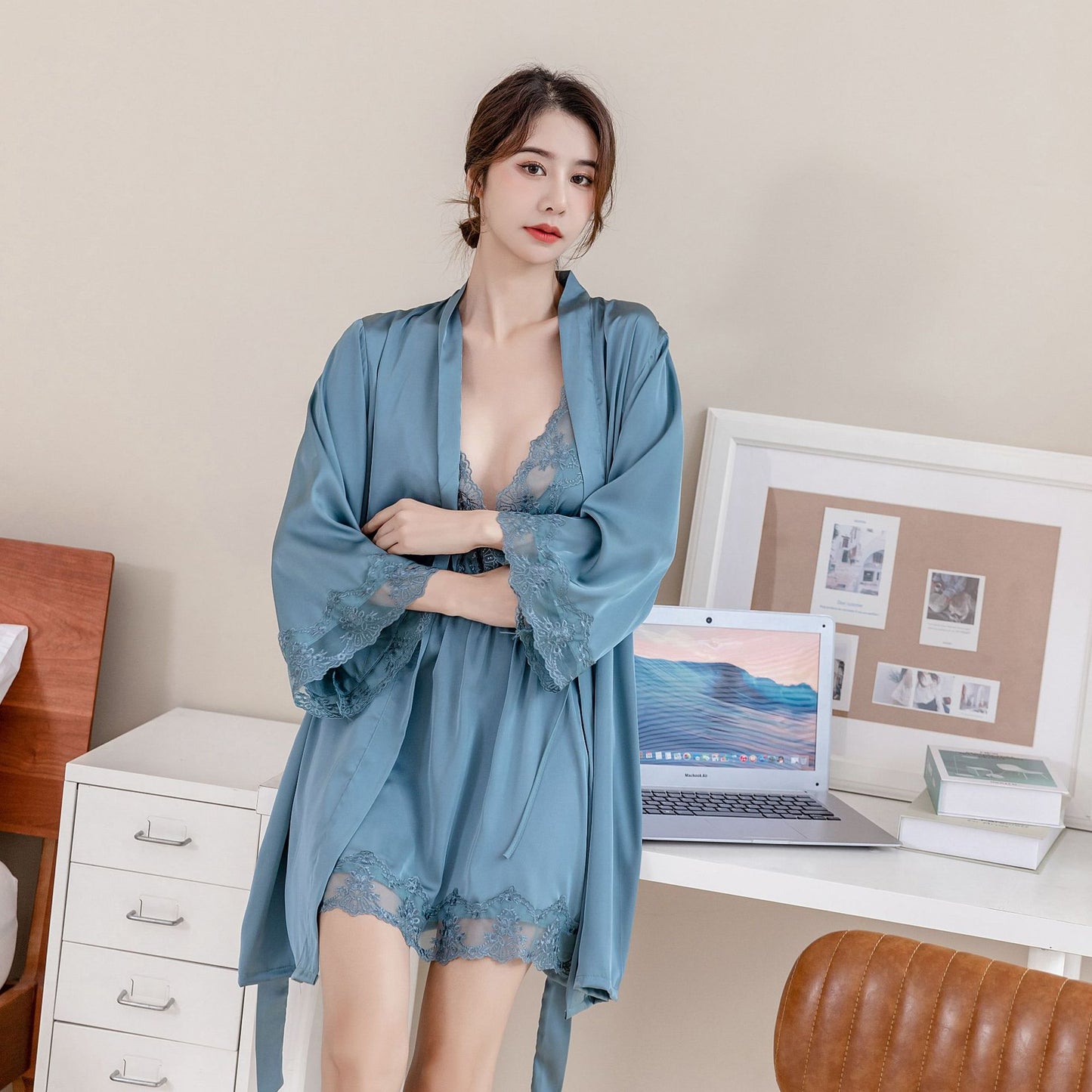 Ice silk nightgown set