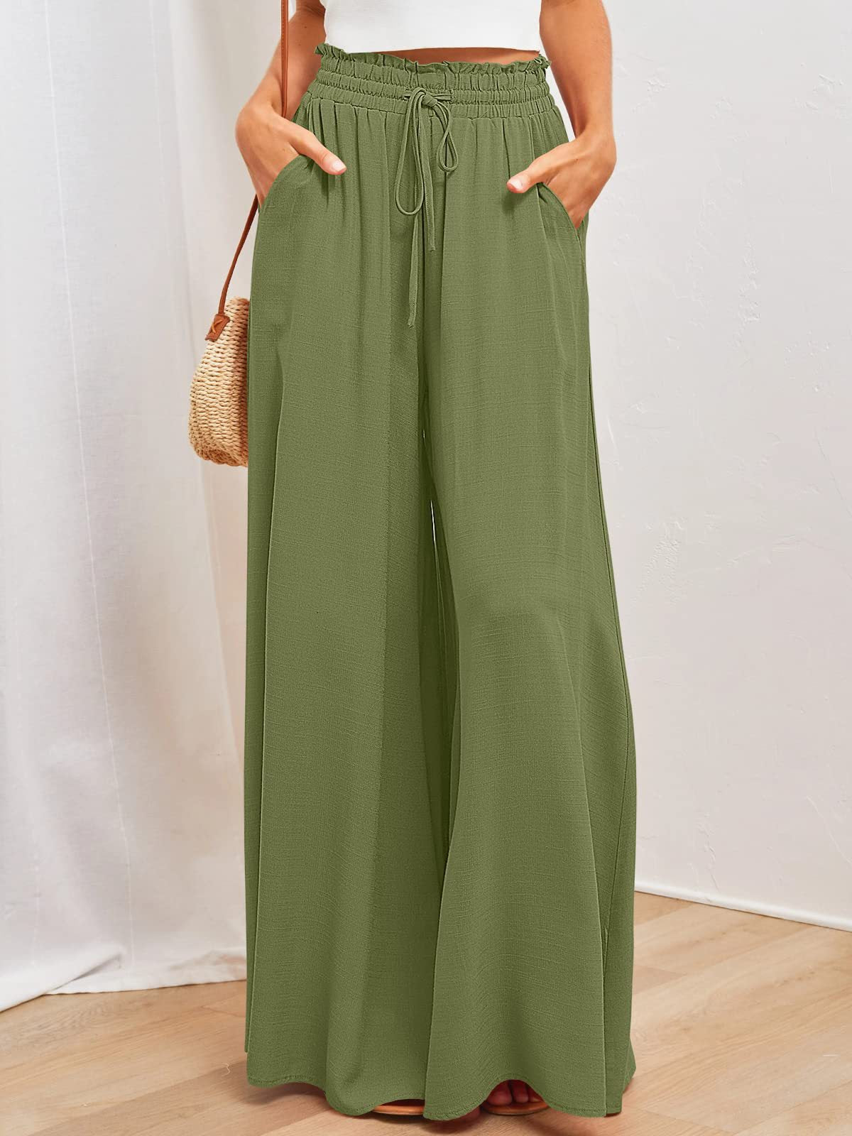 Womens Casual Wide Leg Palazzo Pants