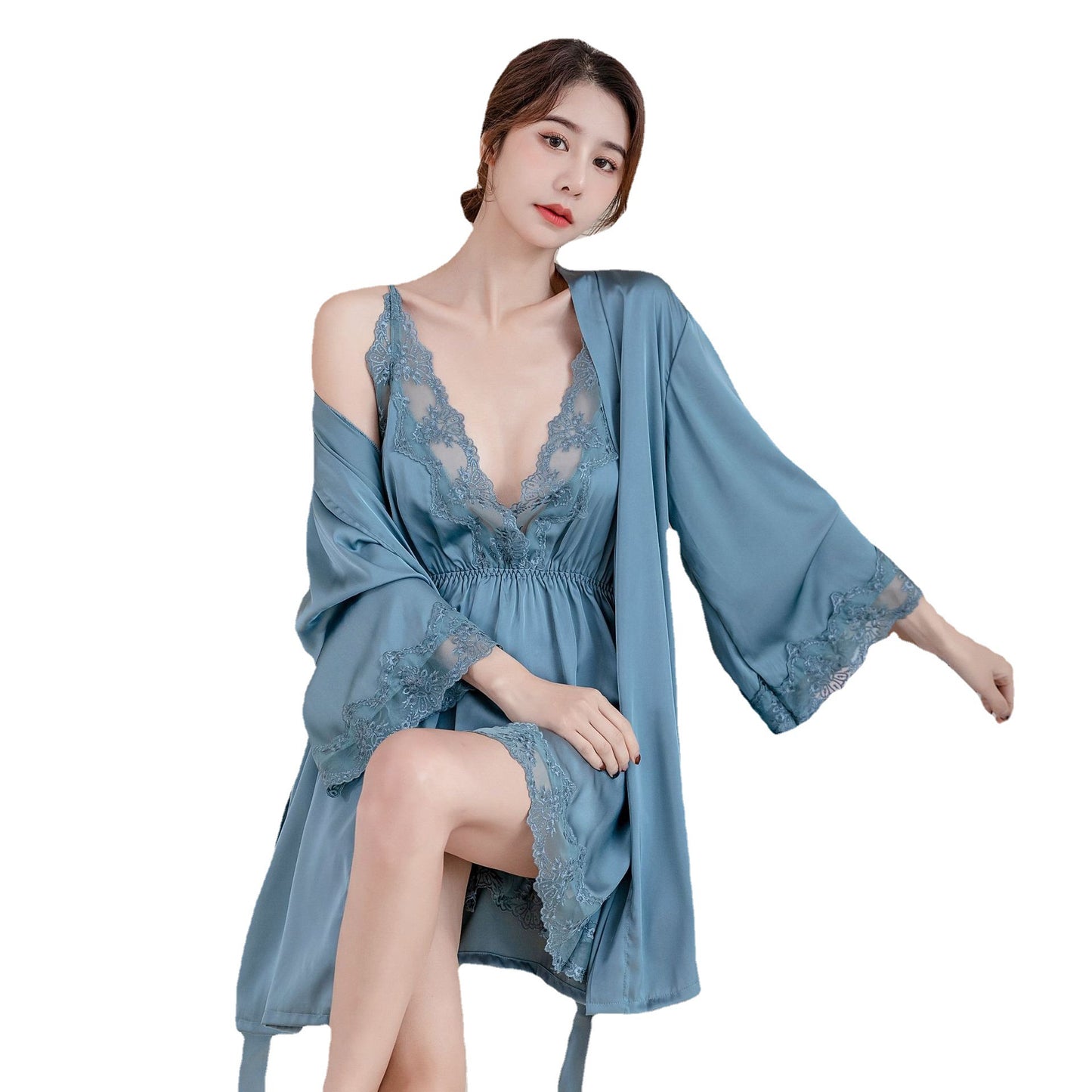 Ice silk nightgown set