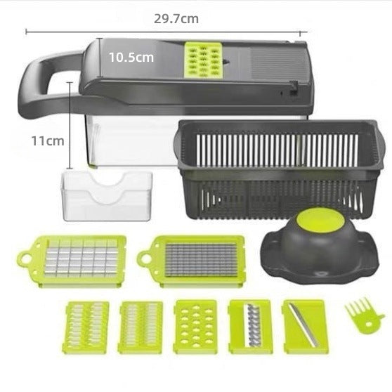 Multi-function vegetable and fruit dicer shredder grater slicer