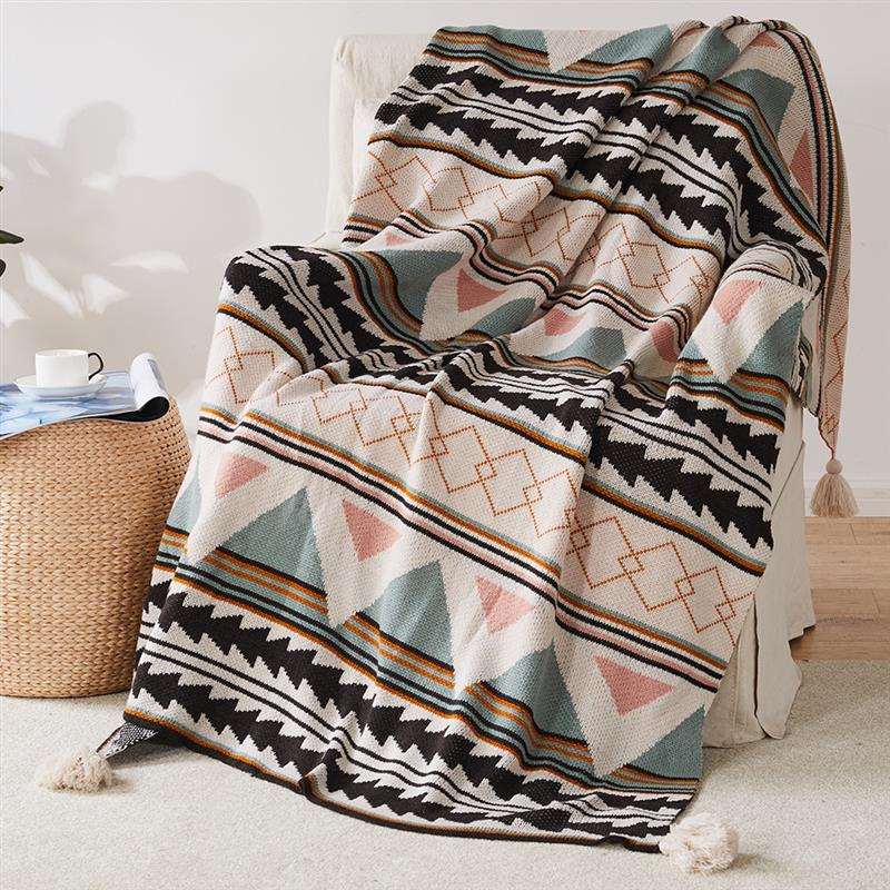 Meizuo Wool mixed with Bohemian Blanket Sofa Blanket