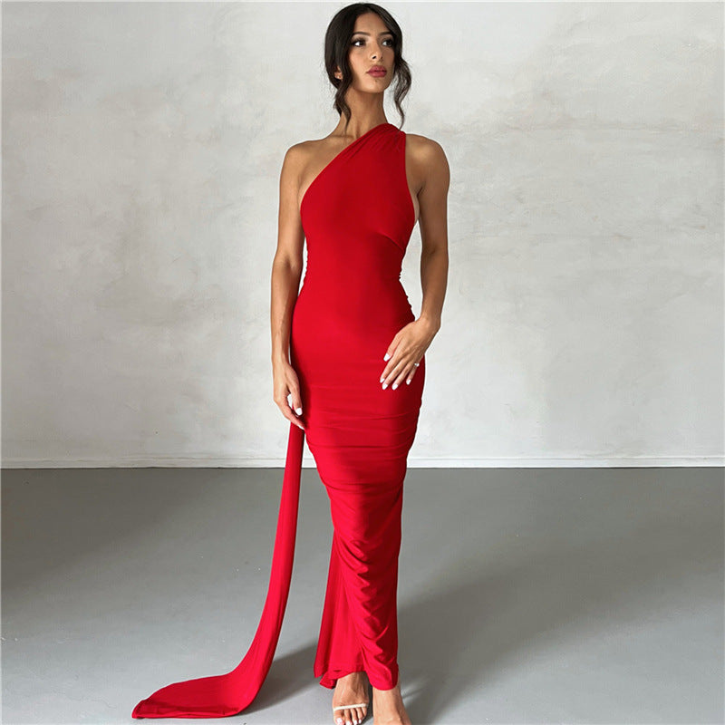 Shoulder Backless Maxi Dress Women Gown Summer Back Strap Sleeveless