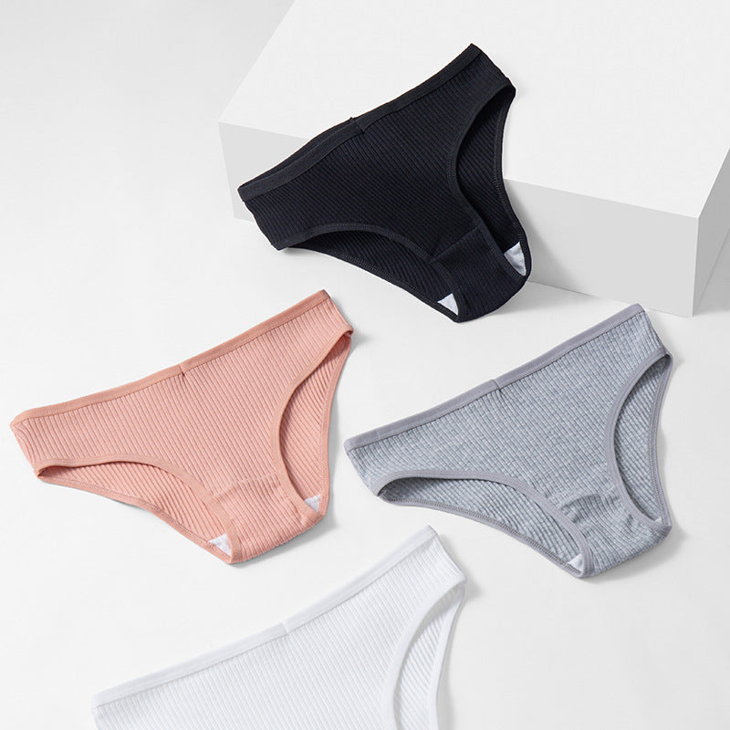 Women's summer breathable skin-friendly cotton pure color underwear