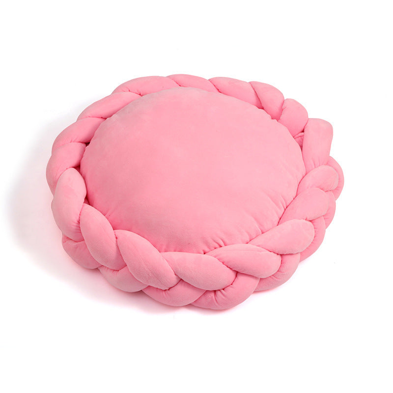 Pink-super-coarse-velvet-woven-pet-nest