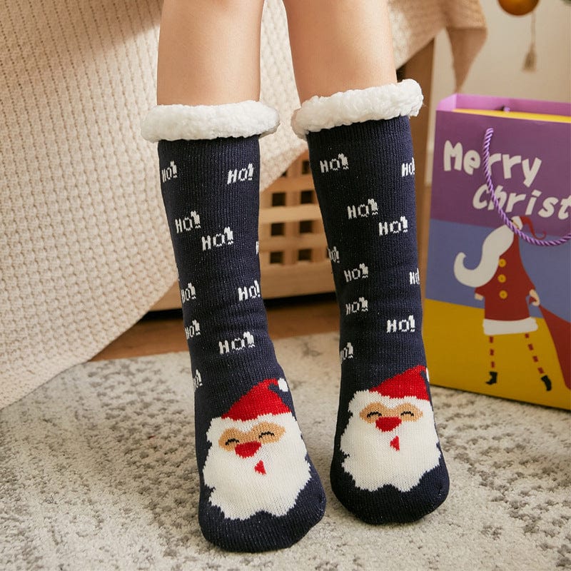 Women Christmas Socks, Knitting Cartoon Plush Floor Winter Socks Female Gift Knitting Wear