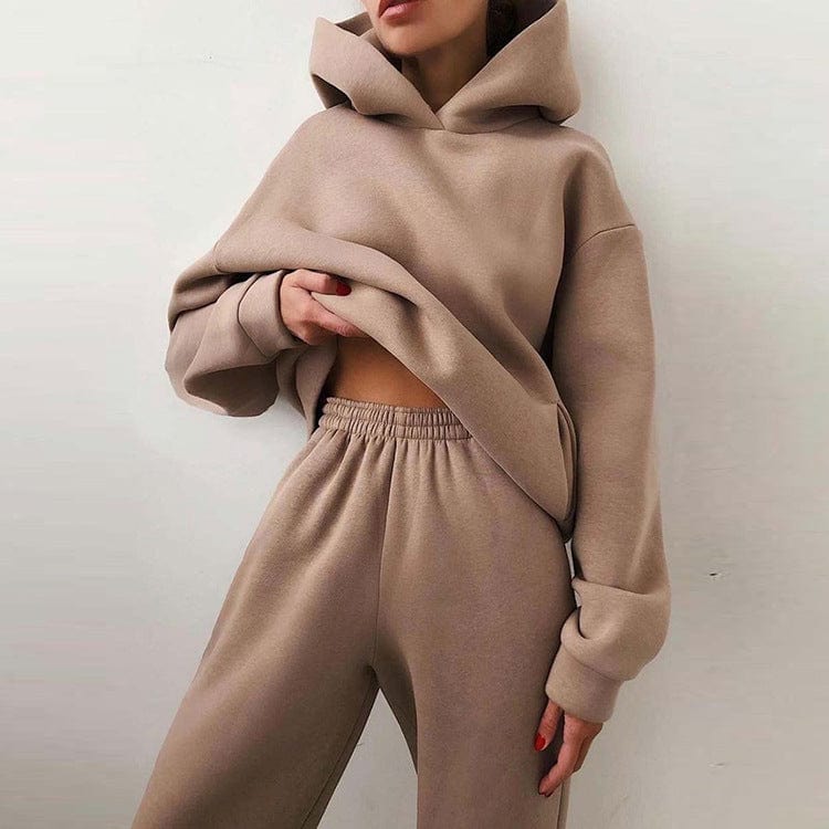 clothing solid color hooded sweater street fashion casual suit