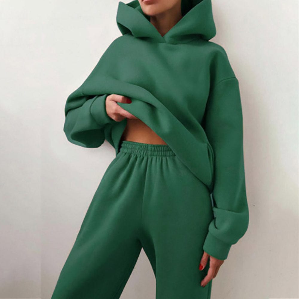 clothing solid color hooded sweater street fashion casual suit