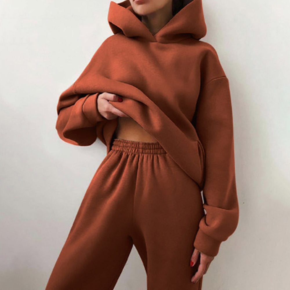 clothing solid color hooded sweater street fashion casual suit