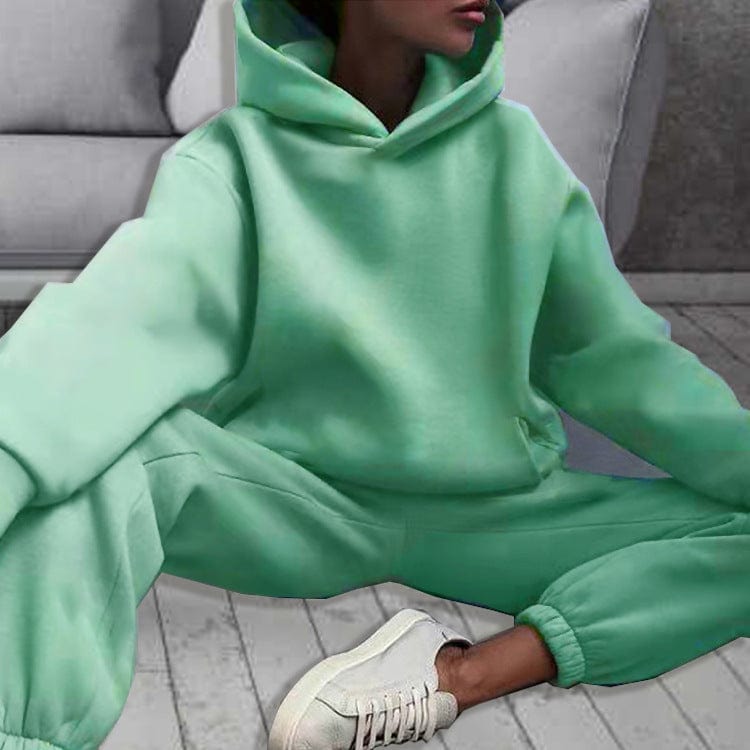 clothing solid color hooded sweater street fashion casual suit