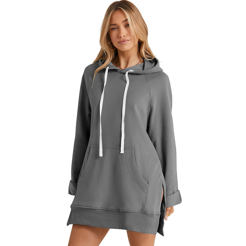 Women-s-grey-drawstring-hooded-sweatshirt-dress