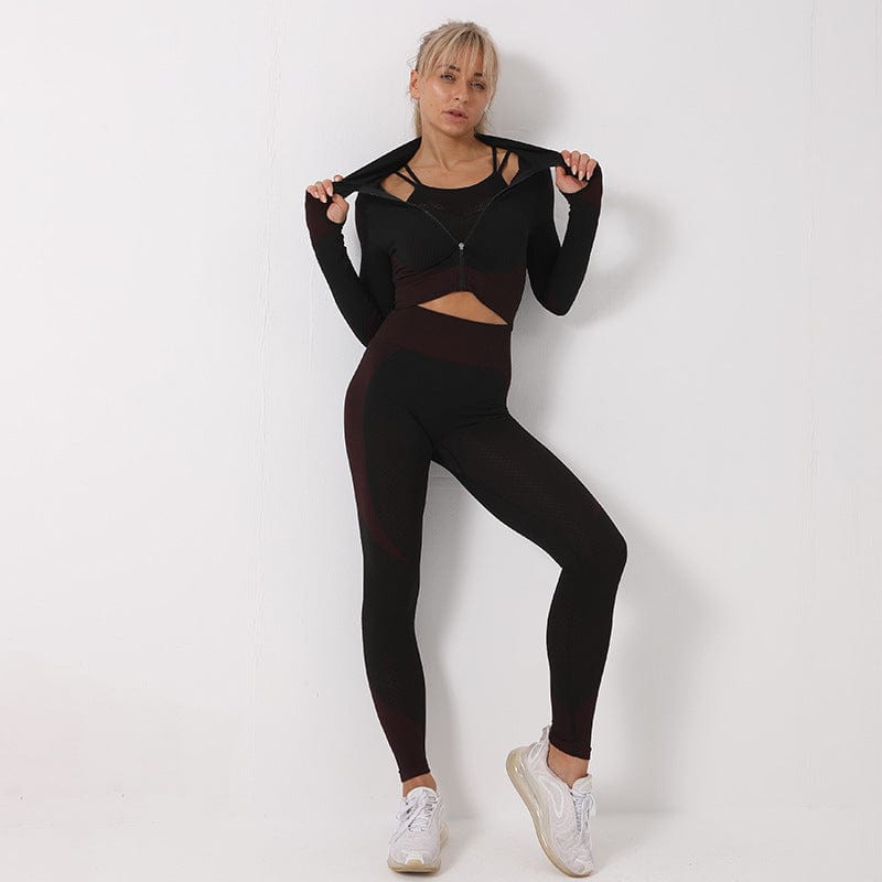 Women yoga set gym clothing Female Sport fitness suit Running Clothes yoga top+ Leggings women Seamless gym yoga bra suits