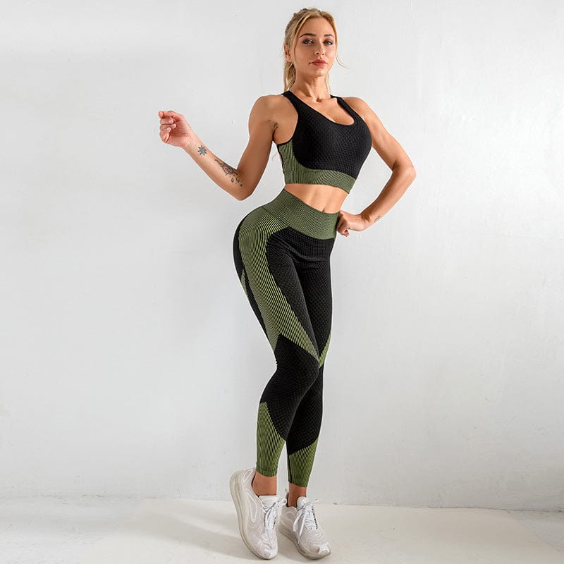 Women yoga set gym clothing Female Sport fitness suit Running Clothes yoga top+ Leggings women Seamless gym yoga bra suits