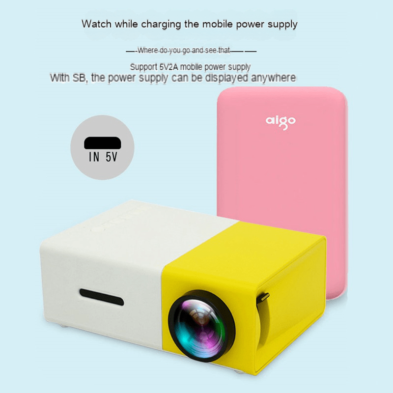 YG300 Micro Mini Projector Home led Portable Small Projector HD 1080p