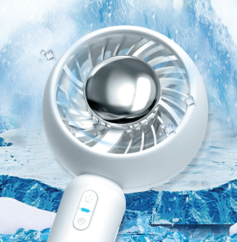 Mini Handheld Mute Fan Semiconductor Refrigeration Cooling Portable Air Conditioner Battery USB Rechargeable Fan Outdoor